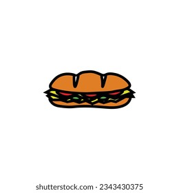 tasty sandwich vector type icon