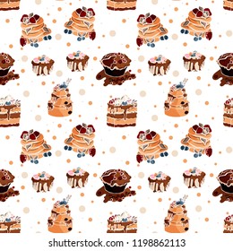 Tasty seamles texture decorated with hearts all around the paper. Very tasty and yummy background. For greeting cards and wrapping purpose