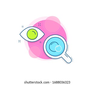  Geschmackvolles Samenzeichen. Forschungskomplexsymbol. Erbsenzeilensymbol. Veganisches Lebensmittelsymbol. Analytik- oder Analysebanner. Erdschild. Vektorillustration