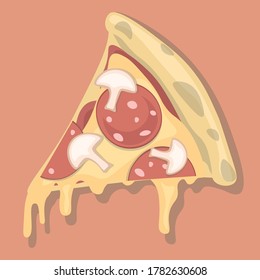 Tasty slice of pizza illustration