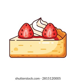 Tasty slice of strawberry cream pie