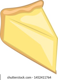 Um cheesecake fatiado saboroso, vetor, desenho de cor ou ilustração.