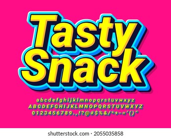 Tasty Snack Colorful Cartoon Text Effect
