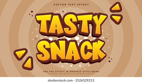 Tasty Snack editable text effect template Suitable for sweet food theme