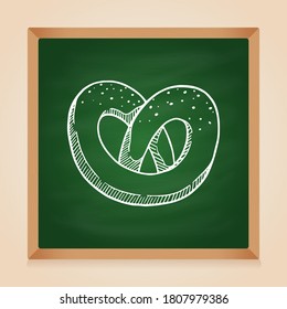 tasty snack with sketchy style on chalkboard background