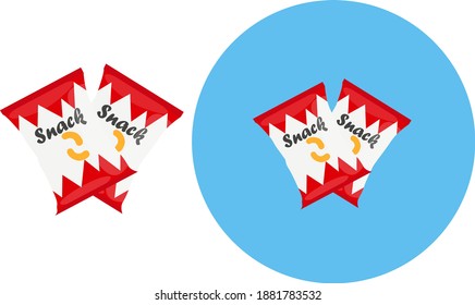 Tasty snacks ,illustration, vector on white background.