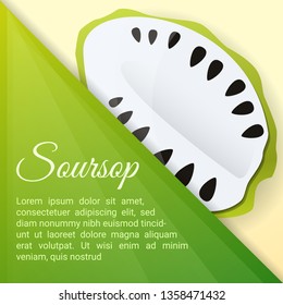 Tasty soursop concept background. Cartoon illustration of tasty soursop vector concept background for web design
