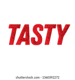 TASTY stamp on white