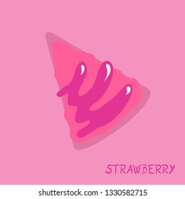 tasty strawberry cake illustration