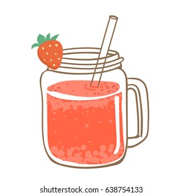 Tasty summer drink. Good for menu design. Vector illustration