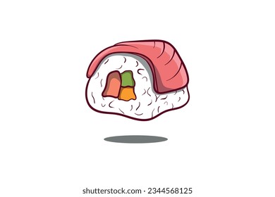 tasty sushi with rice vector template logo design