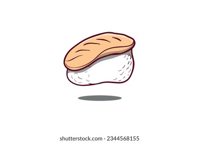 schmackhafte Sushi mit Logo-Design der Reisvektorvorlage