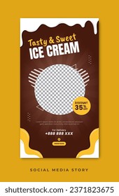 Tasty and sweet ice cream story template