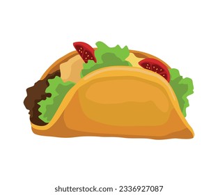 tasty taco fast food, icon isolated design