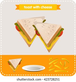 Tasty toast with cheese.