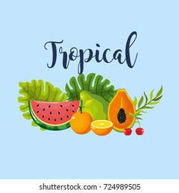 tasty tropical and exotic natural fruit