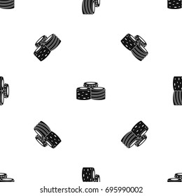 Tasty Turkish delight pattern repeat seamless in black color for any design. Vector geometric illustration