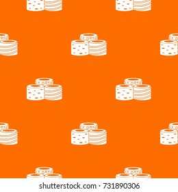 Tasty Turkish delight pattern repeat seamless in orange color for any design. Vector geometric illustration