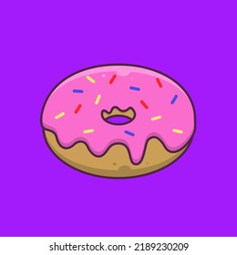 Tasty vector donut with topping