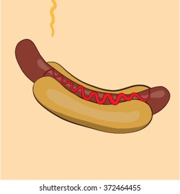 Tasty vector hot dog