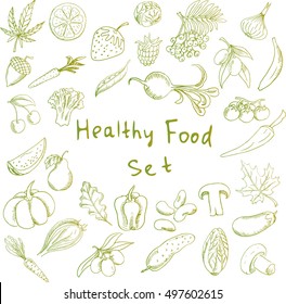 Tasty vegetables in vector. concept collection