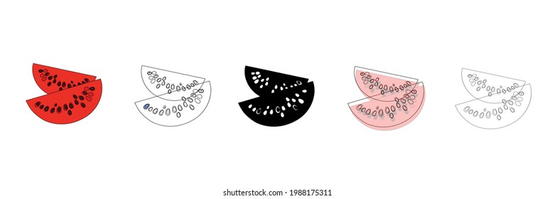 tasty watermelon vector type icon
