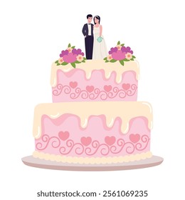 tasty wedding cake isolated design