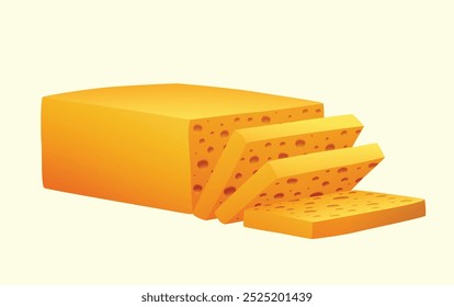 tasty yellow cheese vector illustration