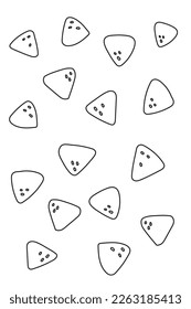 Tasty yellow crispy mexican nachos pattern. Vector flat Mexican food illustration for menu of cafe or restaurant