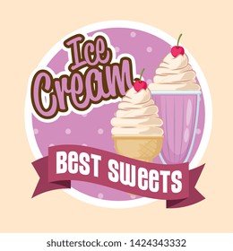 tasty and yummy ice cream vector illustration graphic design