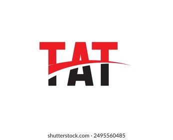 ILUSTRACIÓN VECTORIAL de diseño de logotipo inicial de letra TAT