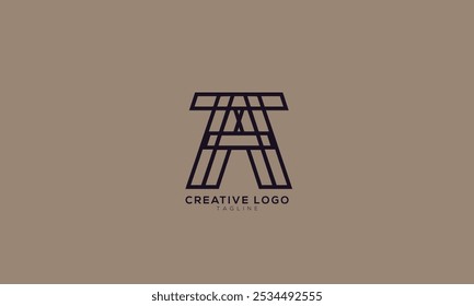 TAT TA AT Abstract initial monogram letter alphabet logo design