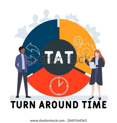 TAT - Turn Around Time acronym. business concept background. vector illustration concept with keywords and icons. lettering illustration with icons for web banner, flyer