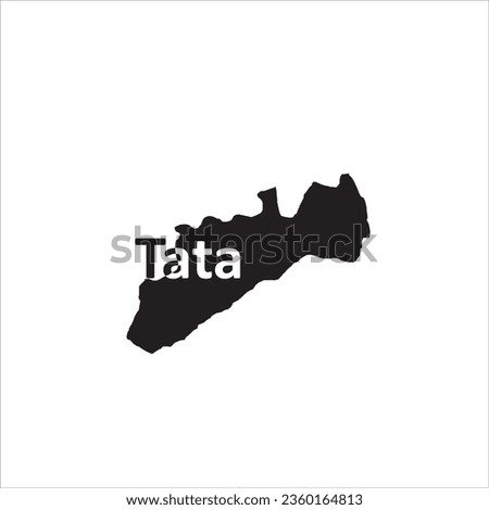 Tata Morocco map and black letter design on white background