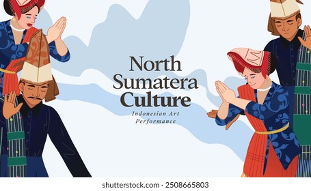 Tatak dance Flat design layout idea for tourism event Indonesian culture