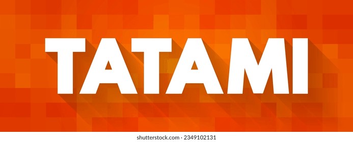 Tatami es un tipo de alfombra usada como material de suelo en habitaciones tradicionales de estilo japonés, fondo de concepto de texto