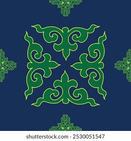 Tatar Native Ornamental border in Arabic style. Ornamental circle with colorful gradients in tatar tradition.