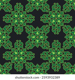 Tatar Native Ornamental border in Arabic style. Ornamental circle with colorful gradients in tatar tradition.