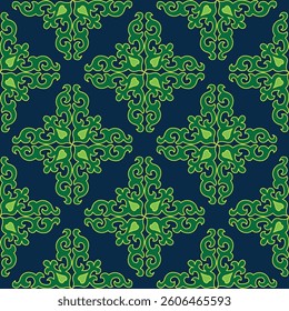 Tatar Native Ornamental border in Arabic style. Ornamental circle with colorful gradients in tatar tradition.
