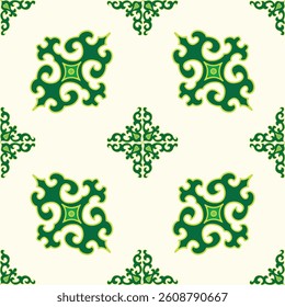Tatar Native Ornamental border in Arabic style. Ornamental circle with colorful gradients in tatar tradition.