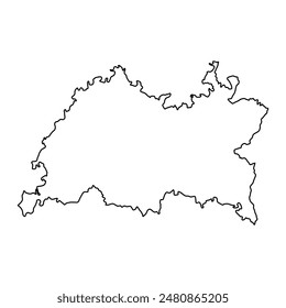 Tatarstan map, administrative division of Russia. Vector illustration.