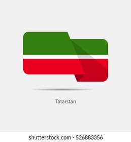Tatarstan national flag on a white background with shadow. vector illustration
