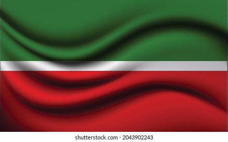 Tartaristán Realista ondeando el diseño de la bandera. Ilustración vectorial. Se usará para fondo, textura o pancarta.