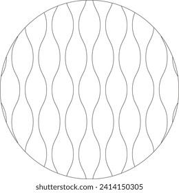 Tatewaku pattern, round shape, with frame