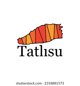 Tatlisu city map, vector file map of Turkey, Geometric Map of Turkey Vector Design Template. Editable Stroke