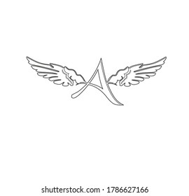 
TATOO WITH ANGEL WINGS AND LETTER A