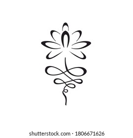 Tatoo diseño esténcil logotipo arte loto gráfico flor