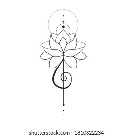 Tatoo design stencil logo art graphic lotus flower