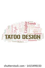 Tatoo Design word cloud. Wordcloud made with text only.