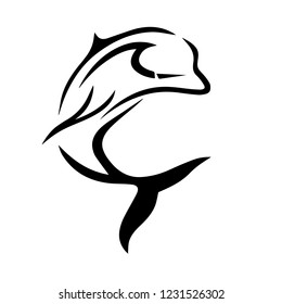 tatoo dolphin icon design vector